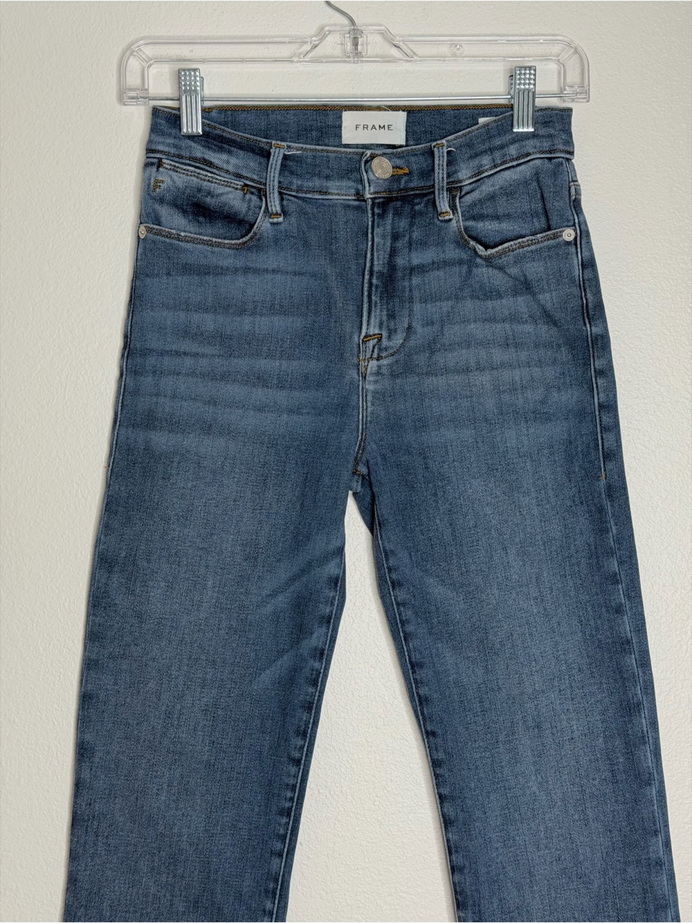 Frame Le High Ankle Straight Leg Jeans Strech Size 25 - Picture 3 of 15